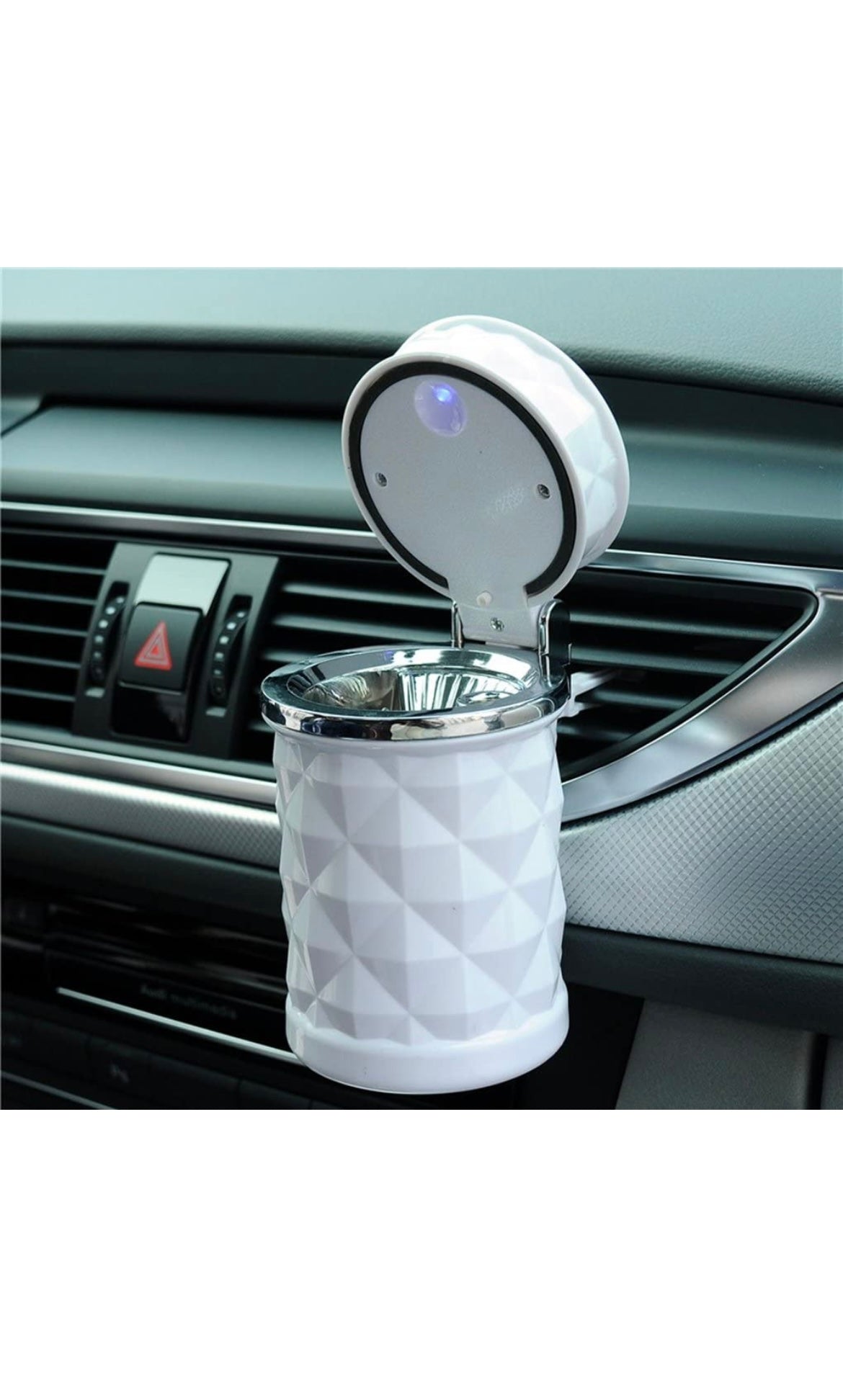Xingrass Auto Car Ashtray Portable with LED Light Lighter Ashtray Smokeless  Smoking Stand Cylinder Cup Holder (Silver) : : Car & Motorbike