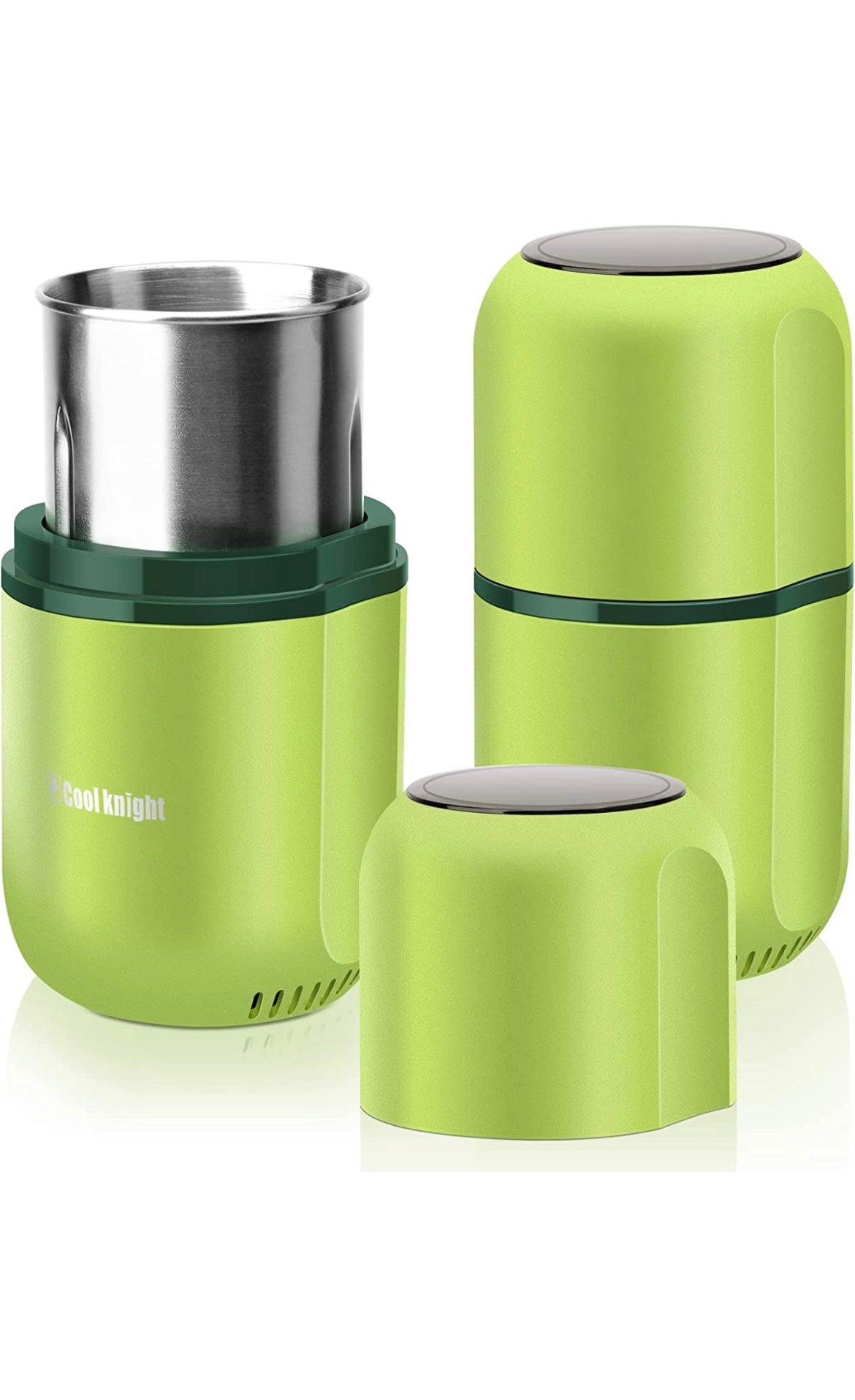 COOL KNIGHT Herb Grinder [large capacity/fast/Electric ]-Spice Herb Coffee  Grinder with Pollen Catcher/- 7.5 (Black)