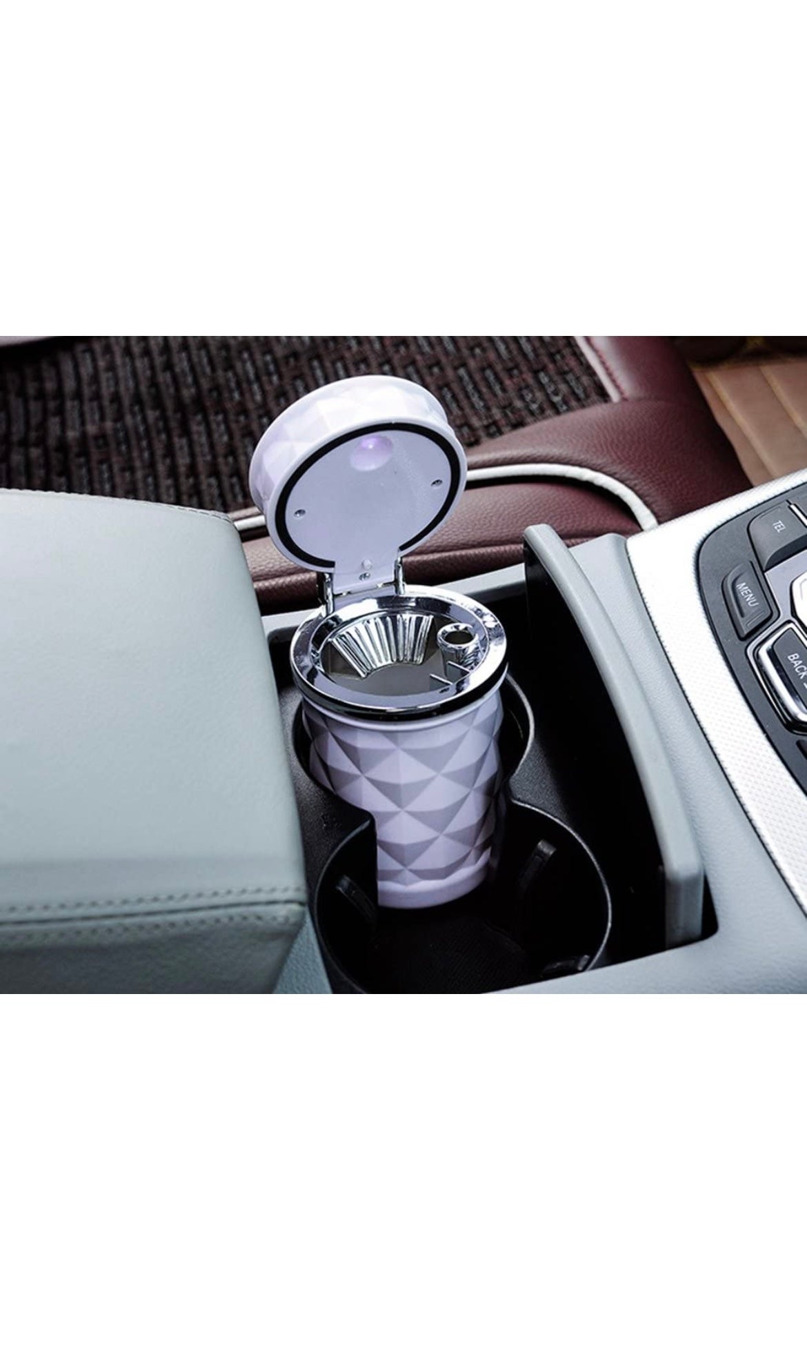 Car Ashtray Portable Smoke Cup Holder Home Cigarette Ash Tray with Colorful  LED Light,Ideal for Truck Office Auto